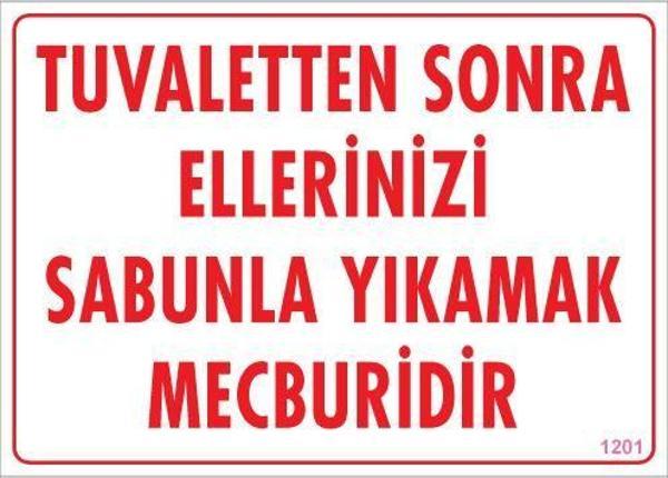 Ellerinizi Yıkayınız Uyarı Levhası 25x35 KOD:1201 - Image 1