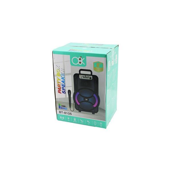 8 İNÇ SPEAKER MİKROFONLU IŞIKLI HOPARLÖR 2400mAh BLUETOOTH USB - AUX - TF - BLUETOOHT - DC 5V  BT-8105 (5250) - Image 1