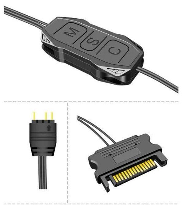 Coolmoon 5V 3Pin RGB ARGBden Denetleyici Güç Adaptörüne Bilgisayar PC Kasa LED F/F - Image 1