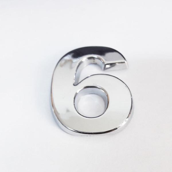 Cemax 6 Rakamı 3,75 cm Krom Yapışkanlı - Image 1