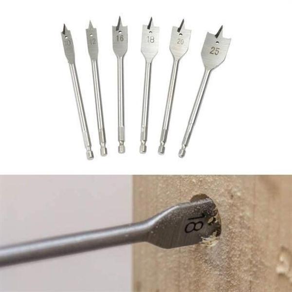 BUFFER® 6 Parça Tahta Ahşap Oyma Yaprak Matkap Ucu Seti - Image 1