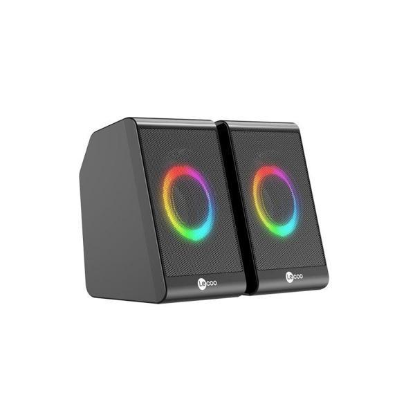 LENOVO DS100 LECOO 1+1 3W*2 RGB Aydınlatmalı Usb Siyah Hoparlör - Image 1