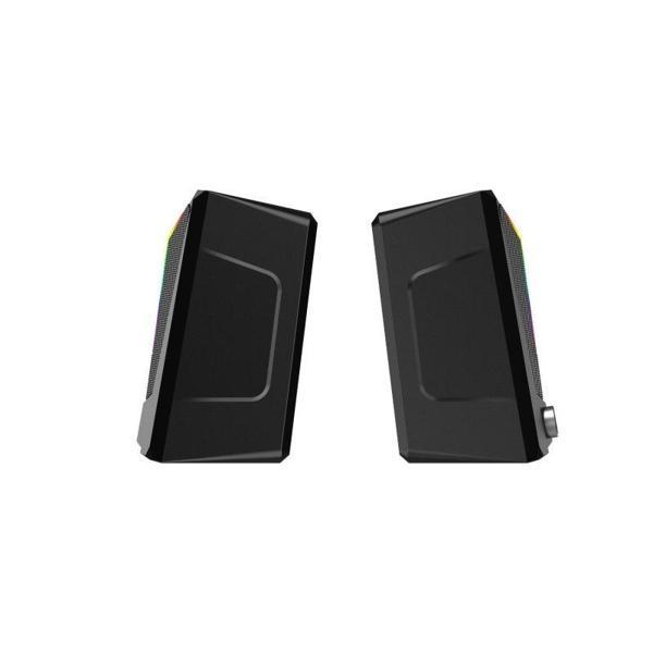 LENOVO DS104 LECOO 1+1 3W*2 RGB Aydınlatmalı Usb+3.5mm Jacklı Siyah Hoparlör - Image 1