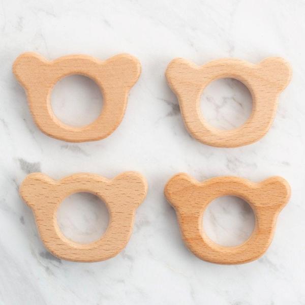 Loren 4 lü Ayı Diş Kaşıyıcı Ahşap Halka - Image 1