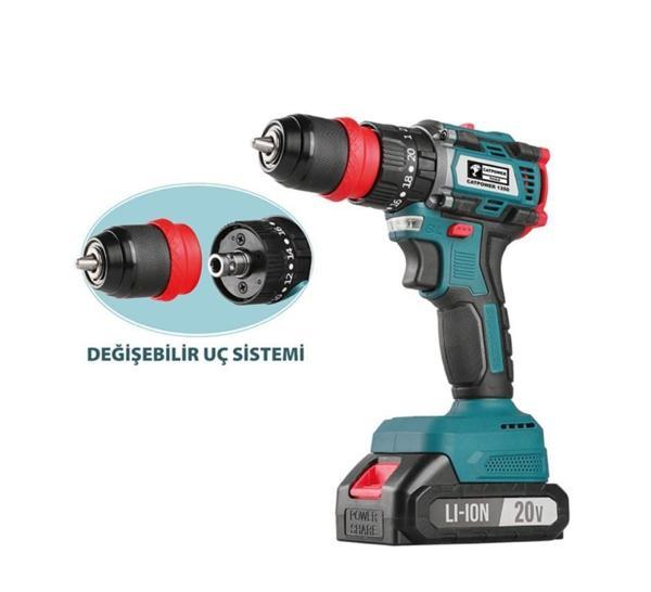 Cat Power 1350 Akülü Vidalama Makinesi 20 V 2,0 Ah - Image 1