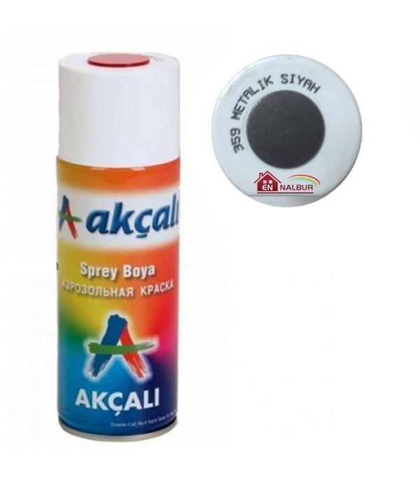 Akçalı Sprey Boya 400 ml 359 Metalik Siyah - Image 1