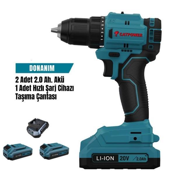 Cat Power 4213 Akülü Vidalama 2,0 Ah Çift Akülü - Image 1