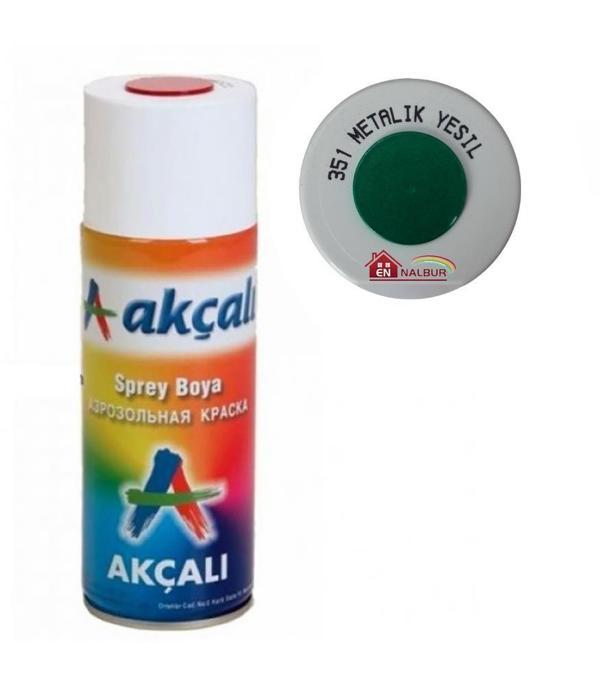 Akçalı Sprey Boya 400 ml 351 Metalik Yeşil - Image 1