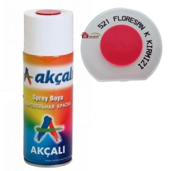 Akçalı Sprey Boya 400 ml 521 Florasan Koyu Kırmızı - Image 1
