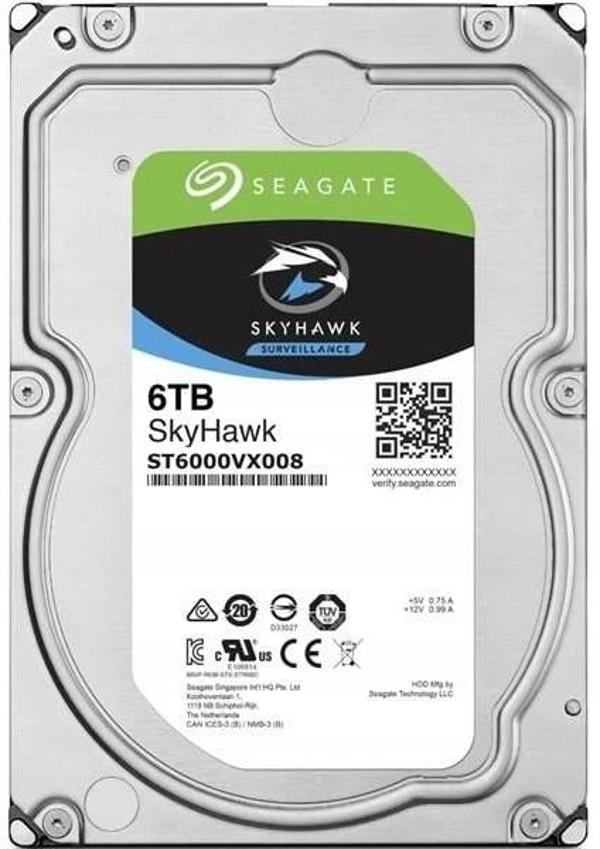 SEAGATE 3.5 SKYHAWK 6TB 5900RPM 256MB SATA3 Güvenlik HDD ST6000VX008 (7/24) - Image 1
