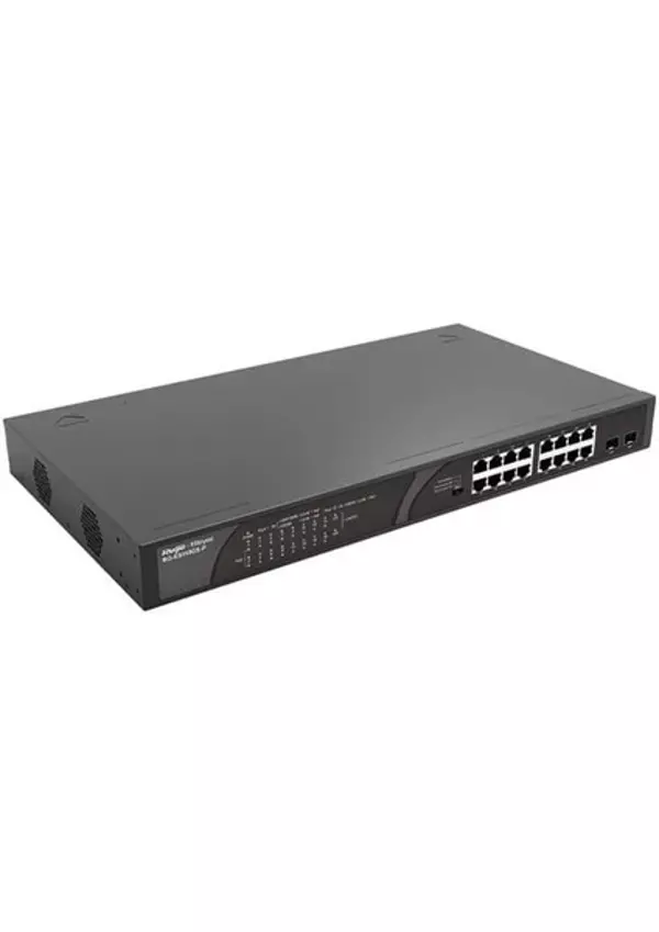 RUIJIE Reyee 16 Port RS-ES118GS-P 10/100/1000 2x Port Combo Gigabit SFP PoE Switch (247W) Çelik Kasa Rack Mount - Image 1
