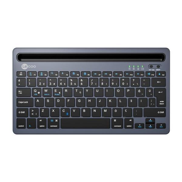 LENOVO LECOO BK100 Q Kablosuz Bluetoothlu Gri Klavye - Image 1