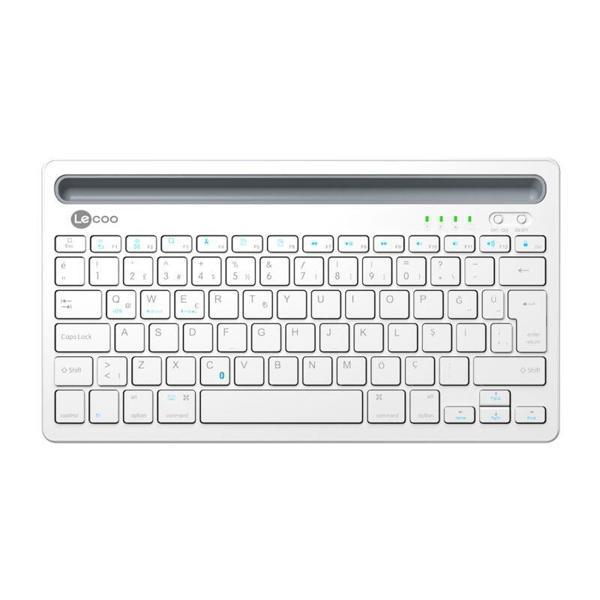 LENOVO LECOO BK100 Q Kablosuz Bluetoothlu Beyaz Klavye - Image 1