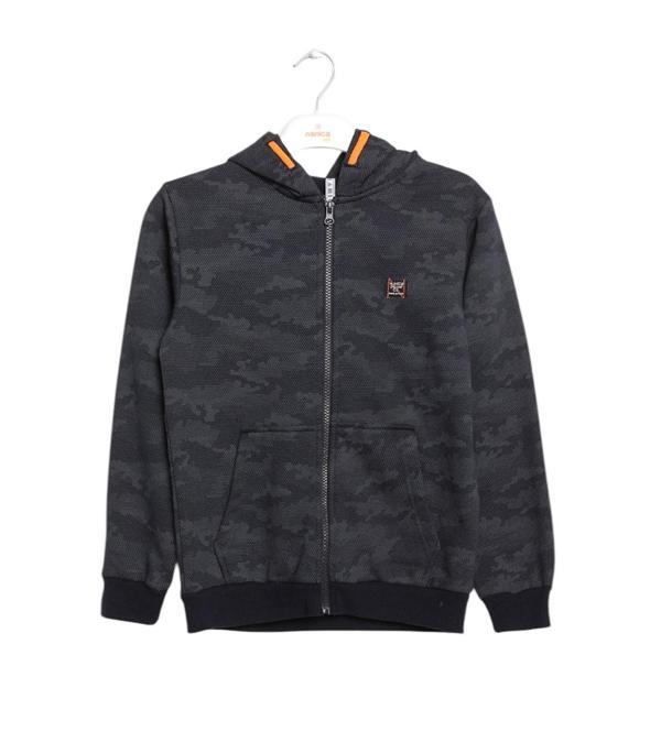 KAMUFLAJ DESENLİ FERMUARLI KAPÜŞONLU SWEATSHIRT Antrasit - Image 1