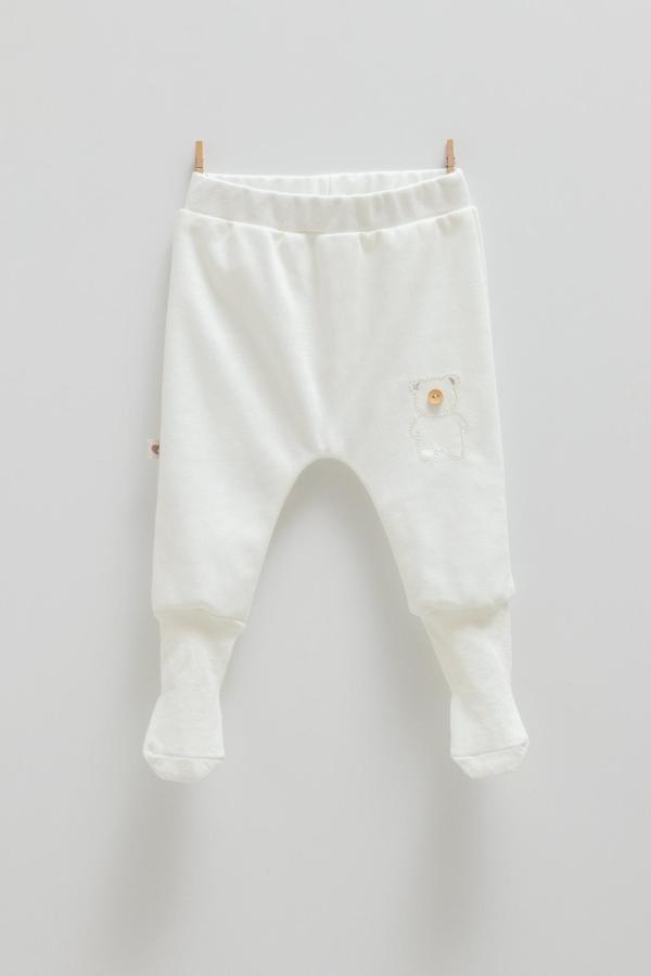 CUTE BEAR ÇORAPLI BEBEK PANTOLON - CARAMELL  - APE1464 - Ekru - 0 - 1 Ay0 - 1 Ay - APE1464-E-0 - 1 Ay0 - 1 Ay Ekru - Image 1