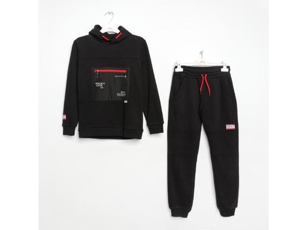 KAPÜŞONLU EŞOFMAN TAKIM Siyah - Image 1