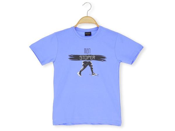 MAN STOPPER BASKILI 36/1 SÜPREM ERKEK TSHİRT Mavi - Image 1