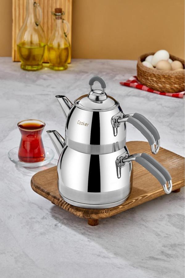 Cooker Paslanmaz Çelik Premium Model Mini Boy Çaydanlık - Image 1