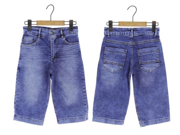 YIKAMALI LİKRALI ERKEK KOT KAPRİ Mavi - Image 1