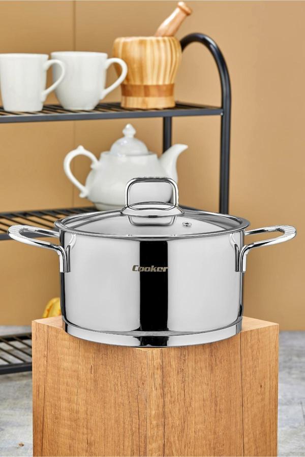 Cooker 20 Cm Bomonti Paslanmaz Çelik Derin Tencere - Image 1