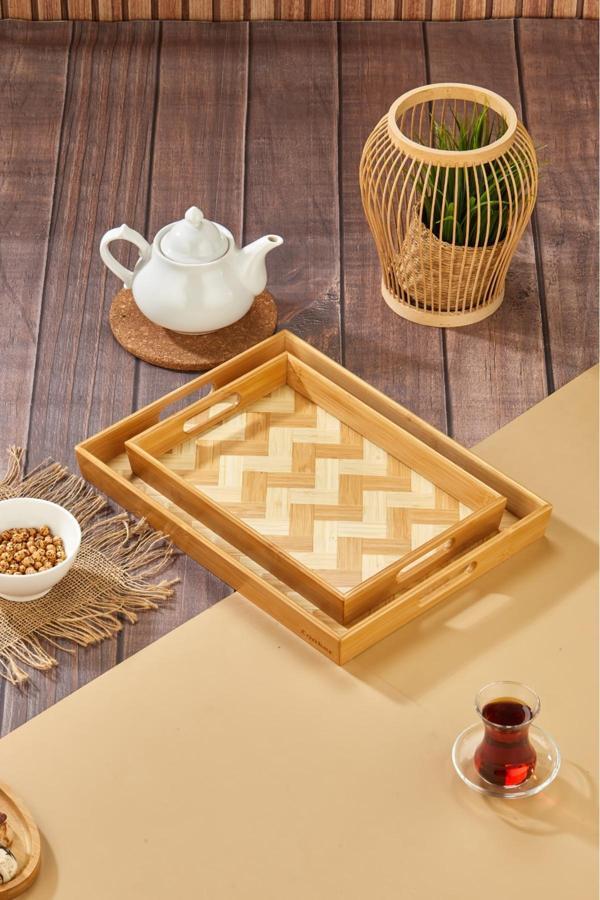 Cooker Lüx 2'Li Bambu Sunum Tepsisi - Image 1