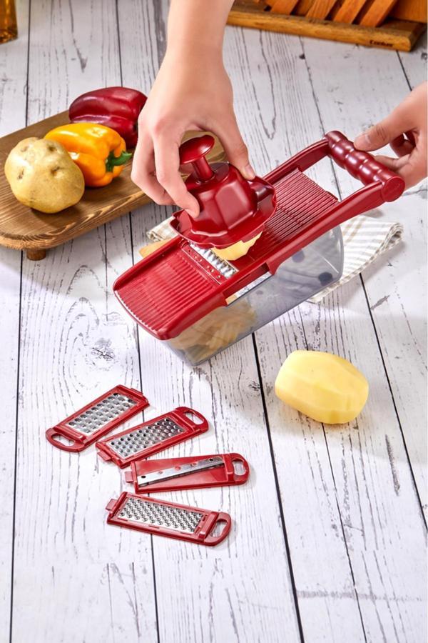 Cooker 5 Bıçaklı Hazneli Lüx Paslanmaz Çelik Rende - Image 1