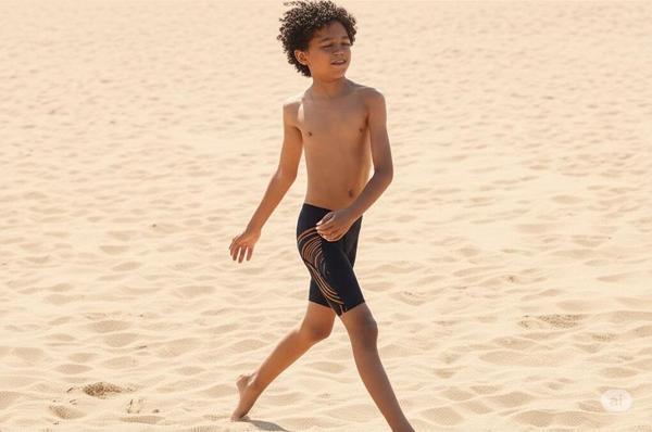 Speedo Plmt Jam-mer Erkek Çocuk Mayosu Siyah-Turuncu - Image 1