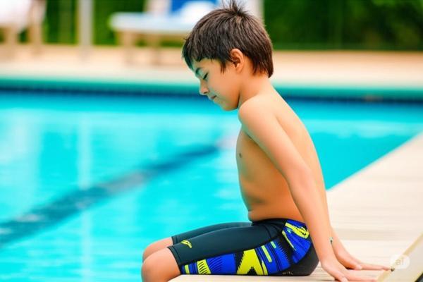 Speedo Hyperboom Panel Jam-mer Erkek Çocuk Yüzücü Mayosu Siyah-Sarı - Image 1