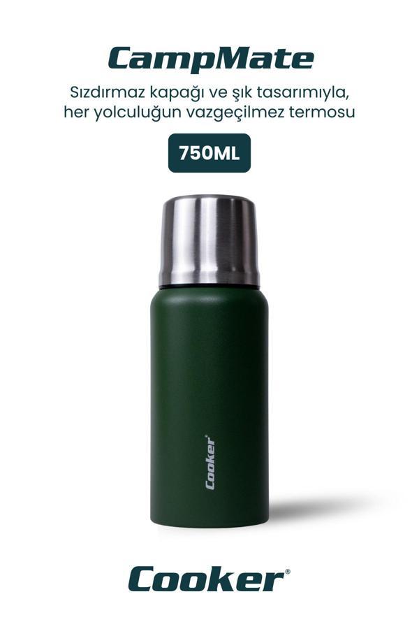 Cooker 750 Ml Paslanmaz Çelik Çift Kat Termos-24 Saat Sıcak,48 Saat Soğuk (Piknik, Ofis, Seyahat) Termos. - Image 1