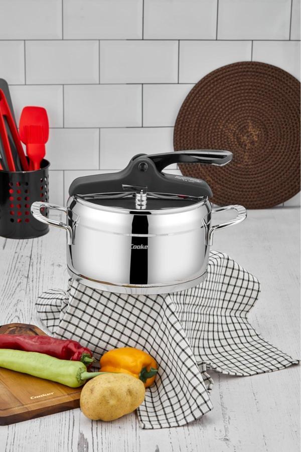 Cooker 4 Litre Bomonti Çelik Düdüklü Tencere - Image 1