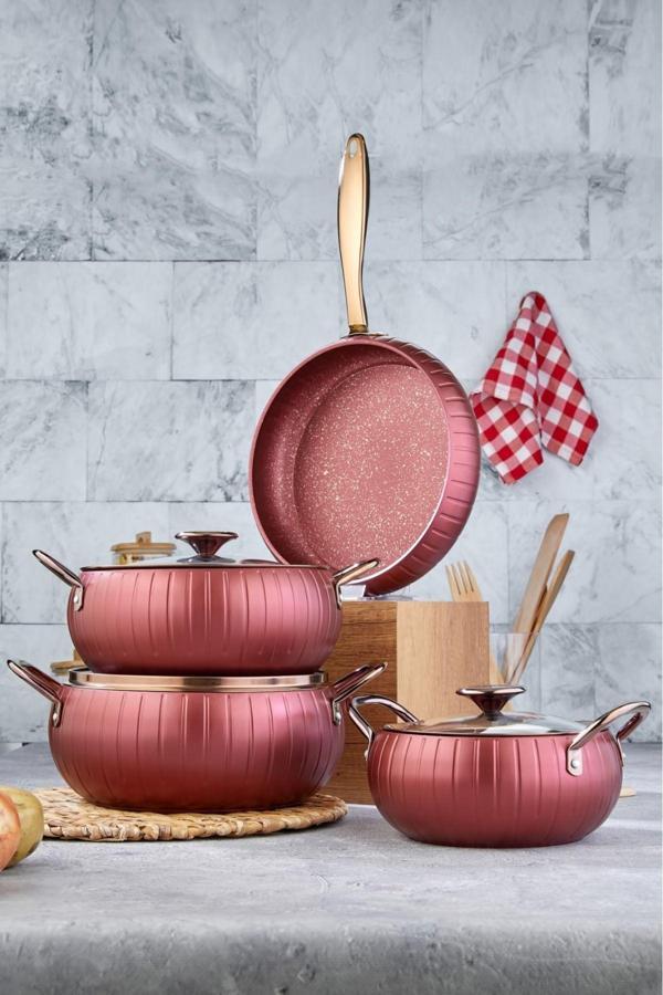 Cooker 7 Parça Granit Teflon Kaplama Tencere Tava Seti - Image 1