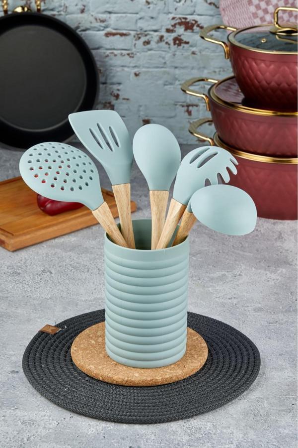 Cooker 6 Parça Bambu&Silikon Servis Maşa Seti - Image 1