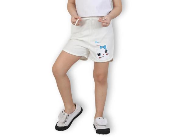 KEDİ BASKILI KIZ ŞORT Ekru - Image 1