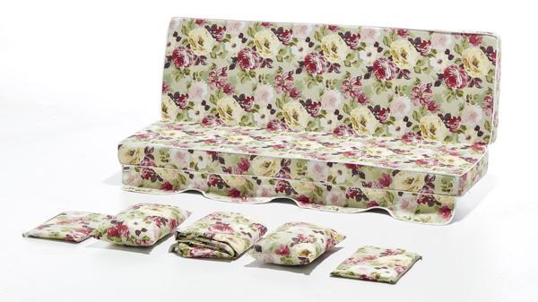 Salıncak Minder Kılıf Takımı 3 Kişilik (Süngersiz) - Yeni Güllü - Image 1