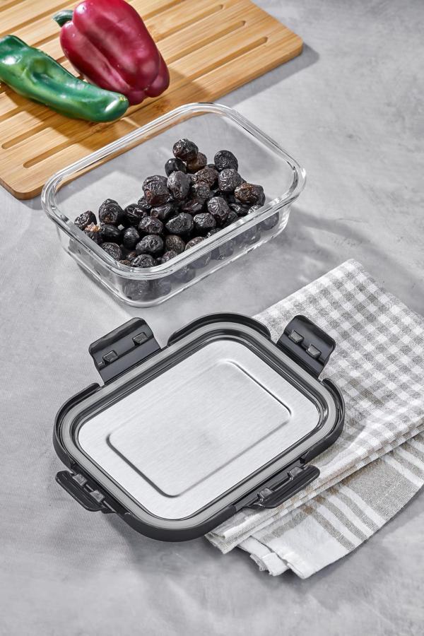 Cooker 640 Ml Cam Saklama Kabı – Sızdırmaz, Paslanmaz Çelik Kapaklı, Gıda Saklama - Image 1