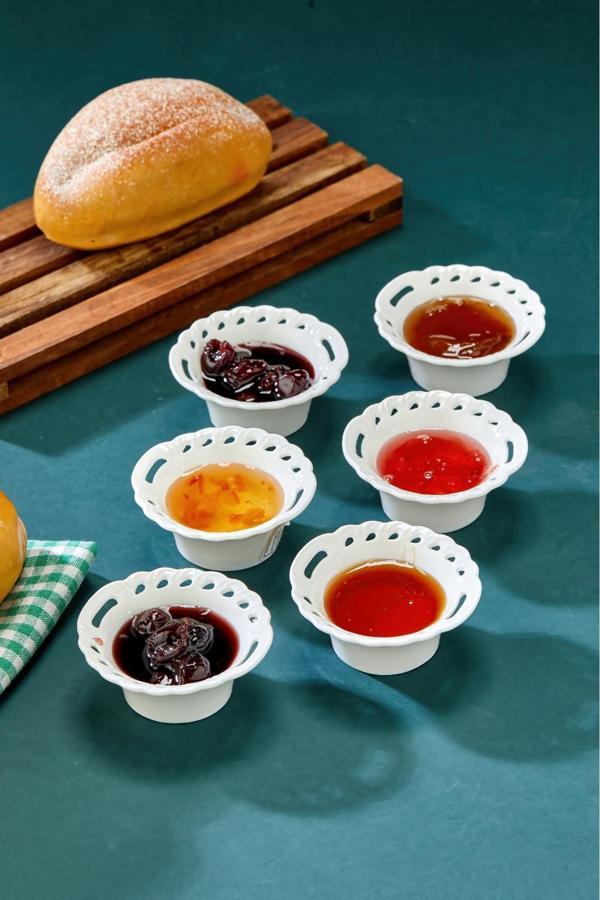 Cooker 6'Lı Beyaz Porselen Reçellik Seti 7.7X7.7 Cm - Image 1