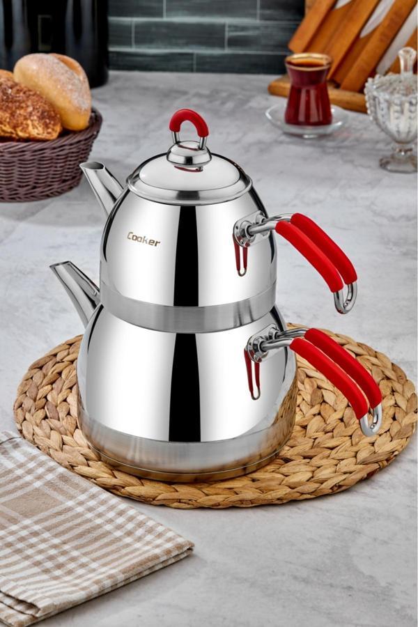 Cooker Paslanmaz Çelik Premium Model Aile Boy Çaydanlık - Image 1