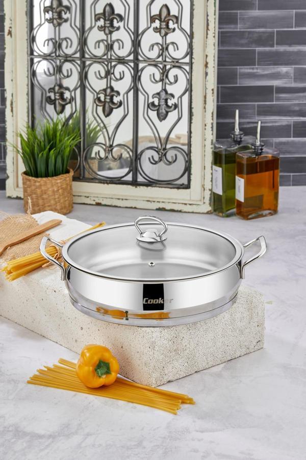 Cooker Paslanmaz Çelik 28 Cm Basık Tencere - Image 1