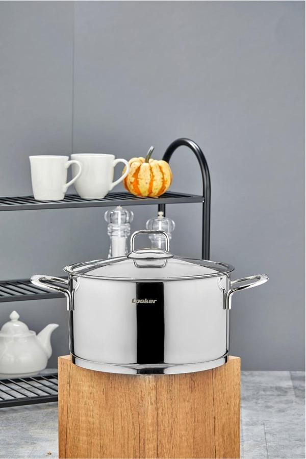 Cooker 24 Cm Bomonti Paslanmaz Çelik Derin Tencere - Image 1