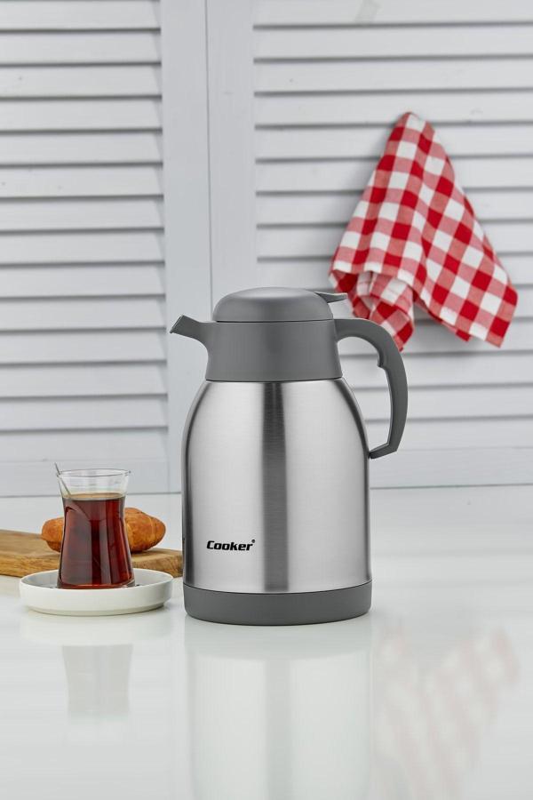 Cooker Premium Paslanmaz Çelik 2 Lt Piknik Kamp Ofis Çay Kahve Termosu Ckr2005 - Image 1