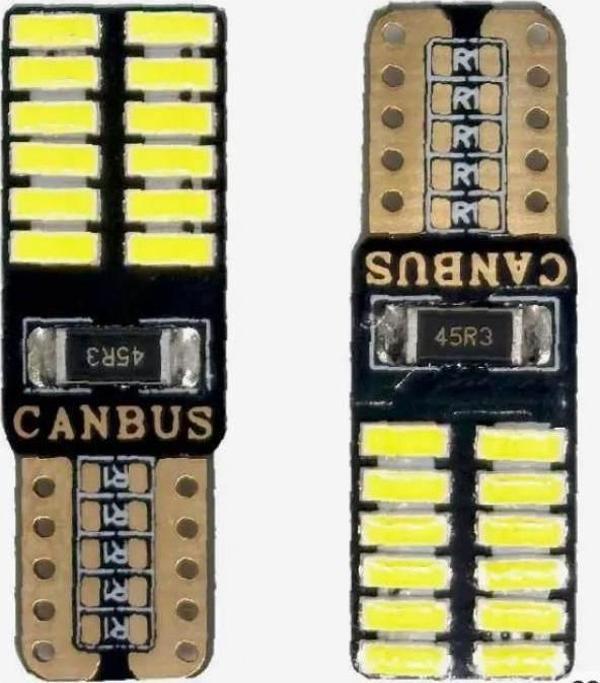 YLC T10 Led Dipsiz W5w Canbus 24 Ledli Beyaz Park Plaka Ampul 2 Adet - Image 1