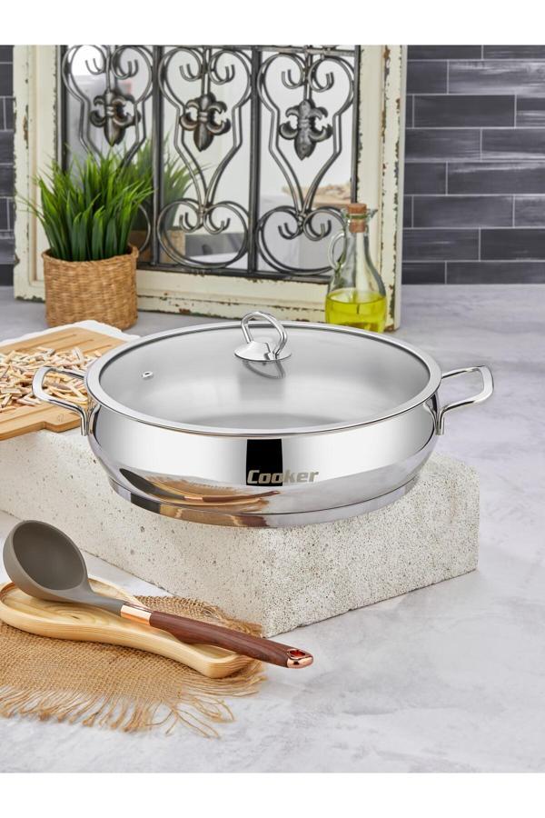 Cooker Paslanmaz Çelik 30 Cm Basık Tencere - Image 1