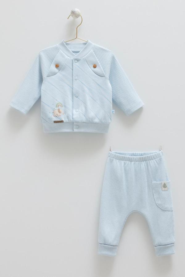 GOOD BABY ÇITÇITLI ALT ÜST TAKIM - CARAMELL  - TKE1834 - Mavi - 12 - 18 Ay - TKE1834-Mavi-12 - 18 Ay Mavi - Image 1