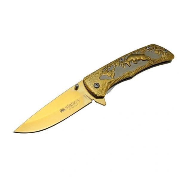 Sibirya Geyikli  Çakı Gold S-2068A 21 CM - Image 1