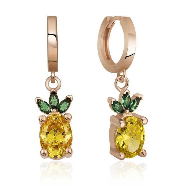 Supertrend Gümüş Ananas Figür Meyve Küpe - Image 1