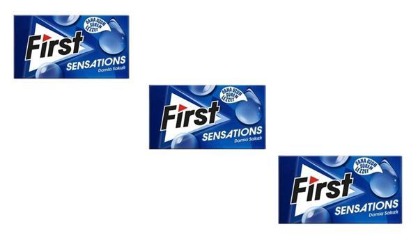 First Sensations Damla Sakızı Aromalı Şekersiz Tatlandırıcılı Sakız 3'lü Paket - Image 1