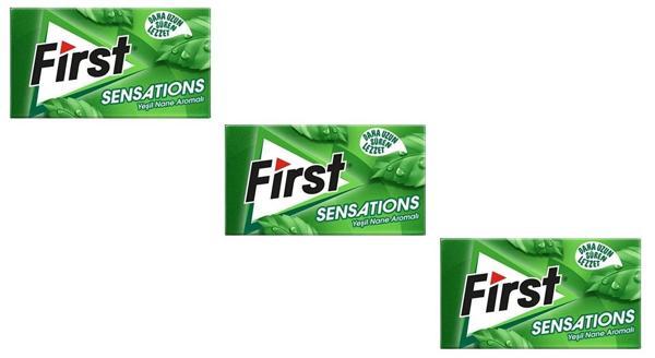 First Sensations Yeşil Nane Aromalı Şekersiz Tatlandırıcılı Sakız - 3'lü Paket - Image 1