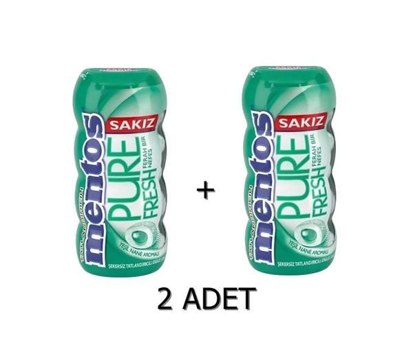 Mentos Pure Fresh Yeşil Nane Aromalı Sakız - Şekersiz(Tatlandırıcılı) 30g (2 ADET) - Image 1
