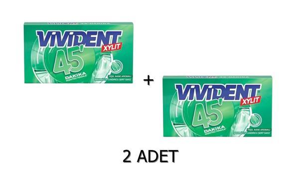 Vivident 45 Dakika Yeşil Nane Aromalı Şekersiz-Tatlandırıcılı Şerit Sakız 26g (2 ADET) - Image 1
