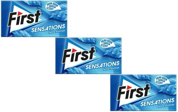 First Sensations Nane Aromalı Şekersiz Tatlandırıcılı Sakız 3'lü Paket - Image 1